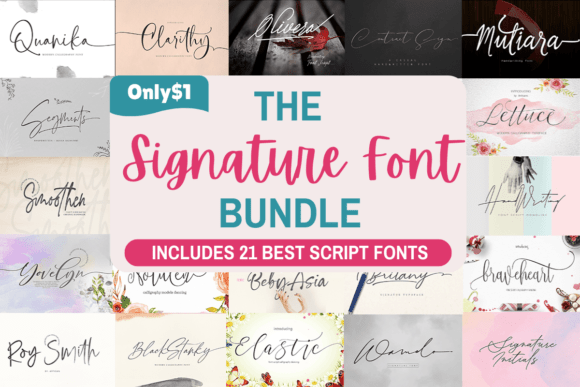 Download Signature Font Bundle - Nature Collection