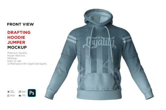 Download Drafting Hoodie Jumper Front Mockup - Drafting Collection