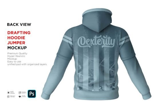 Download Drafting Hoodie Jumper Back Mockup - Drafting Collection