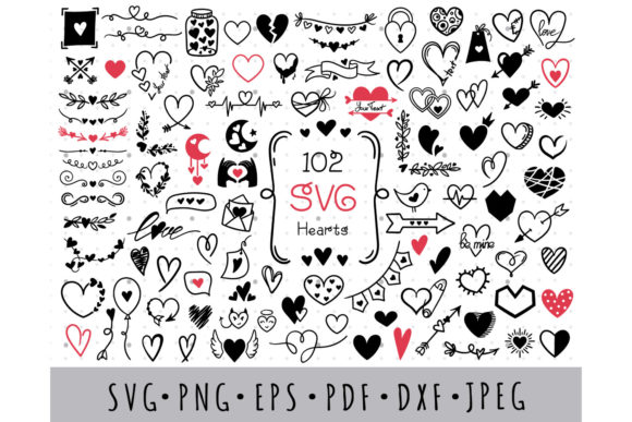Download Hearts SVG Bundle, Valentine Day Doodle - Valentine day Collection