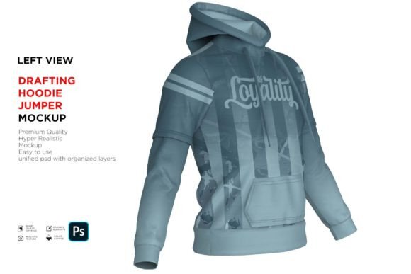 Download Drafting Hoodie Jumper Left Mockup - Drafting Collection
