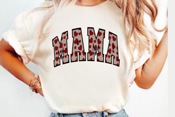 Download Mama Varsity Valentine Day Tee Design - Valentine day Collection